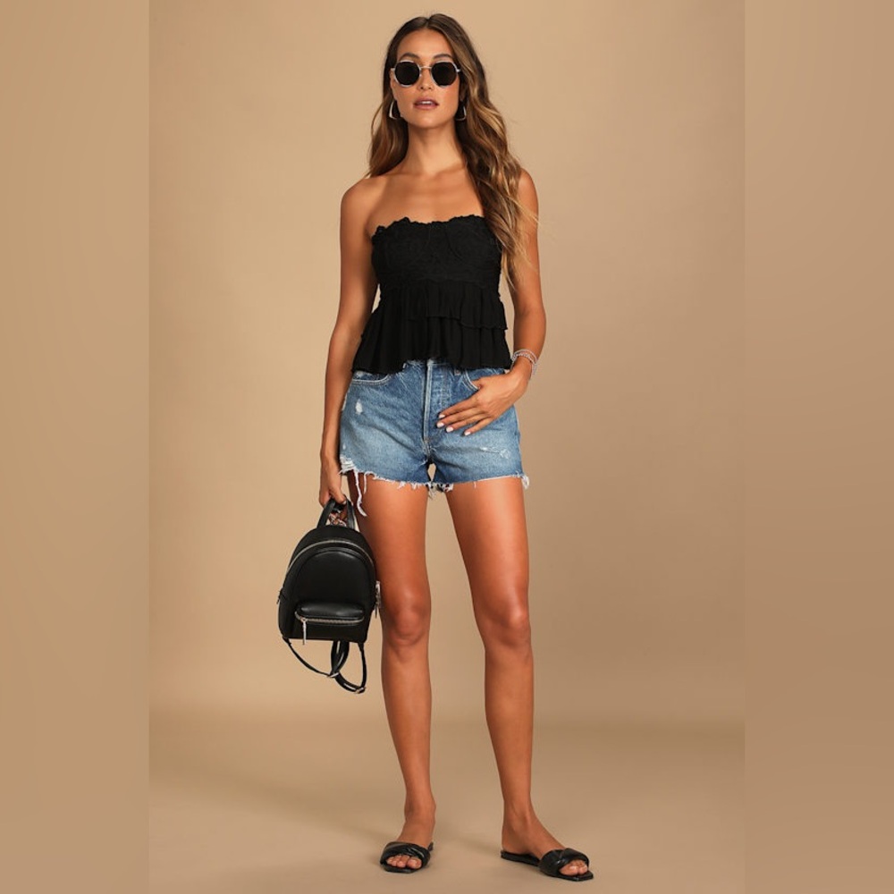 NWT Adella Tiered Corset Tube Top